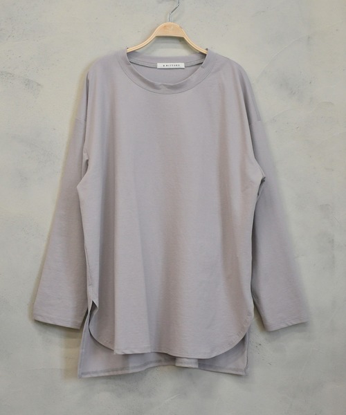 BITTOKO（ビットコ）の「定番サイドスリットプルオーバー（Tシャツ/カットソー・レディース・ブルー/グレー/マスタード/ブラック/ホワイト・FREE）」の4枚目の写真