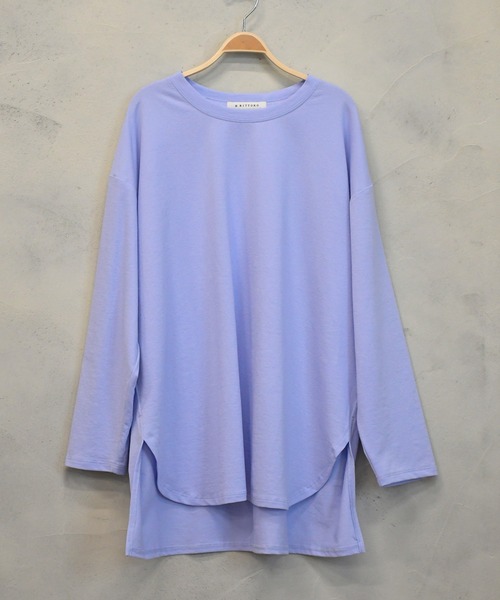 BITTOKO（ビットコ）の「定番サイドスリットプルオーバー（Tシャツ/カットソー・レディース・ブルー/グレー/マスタード/ブラック/ホワイト・FREE）」の5枚目の写真