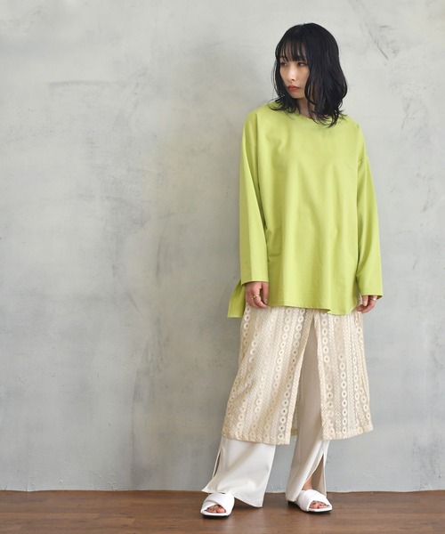 BITTOKO（ビットコ）の「定番サイドスリットプルオーバー（Tシャツ/カットソー・レディース・ブルー/グレー/マスタード/ブラック/ホワイト・FREE）」の14枚目の写真