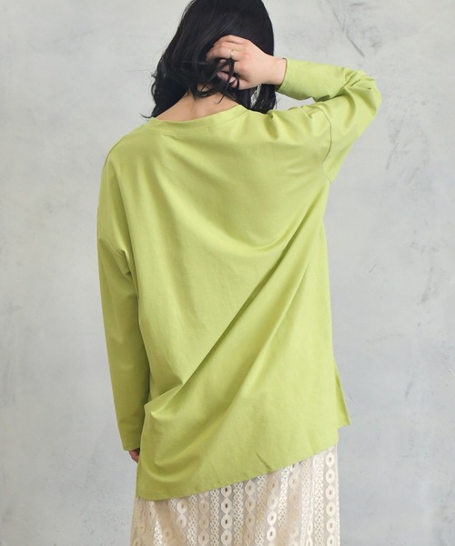 BITTOKO（ビットコ）の「定番サイドスリットプルオーバー（Tシャツ/カットソー・レディース・ブルー/グレー/マスタード/ブラック/ホワイト・FREE）」の10枚目の写真