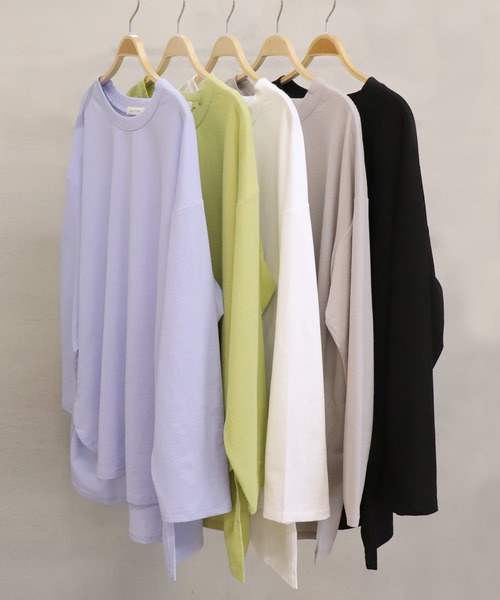 BITTOKO（ビットコ）の「定番サイドスリットプルオーバー（Tシャツ/カットソー・レディース・ブルー/グレー/マスタード/ブラック/ホワイト・FREE）」の7枚目の写真