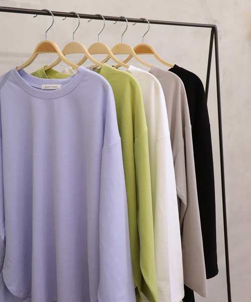 BITTOKO（ビットコ）の「定番サイドスリットプルオーバー（Tシャツ/カットソー・レディース・ブルー/グレー/マスタード/ブラック/ホワイト・FREE）」の16枚目の写真