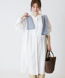 Simplicite | バンドカラーミニワンピース◆(シャツワンピース)