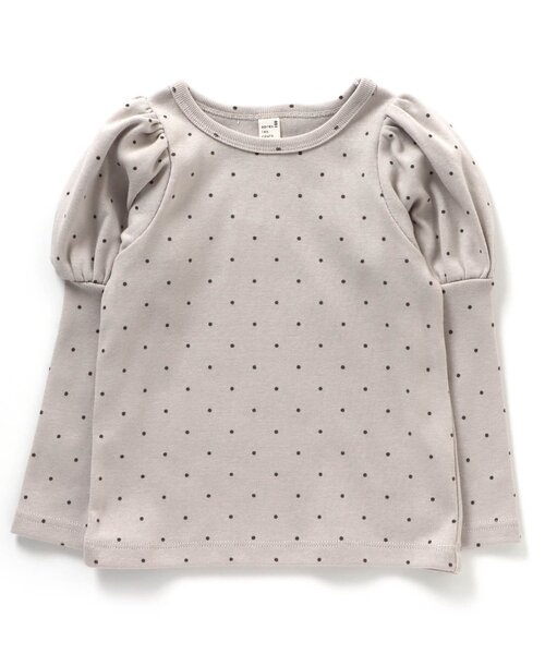 apres les cours(アプレレクール)の「WEB限定 総柄パフスリーブロンT(Tシャツ/カットソー・キッズ・グレー/ブラック/ブルー/ミント/アイボリー/サーモンピンク・120/100/90/130/80/140/110)」の3枚目の写真