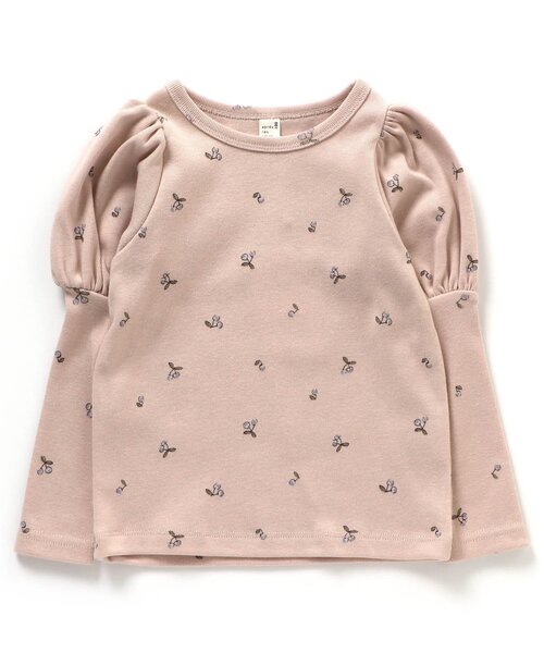 apres les cours(アプレレクール)の「WEB限定 総柄パフスリーブロンT(Tシャツ/カットソー・キッズ・グレー/ブラック/ブルー/ミント/アイボリー/サーモンピンク・120/100/90/130/80/140/110)」の6枚目の写真