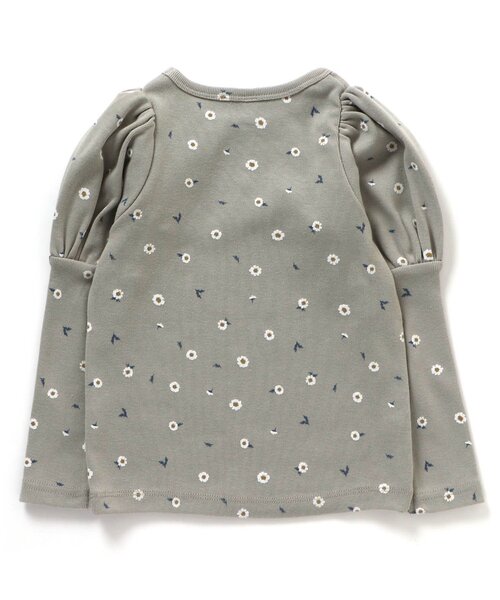 apres les cours(アプレレクール)の「WEB限定 総柄パフスリーブロンT(Tシャツ/カットソー・キッズ・グレー/ブラック/ブルー/ミント/アイボリー/サーモンピンク・120/100/90/130/80/140/110)」の11枚目の写真