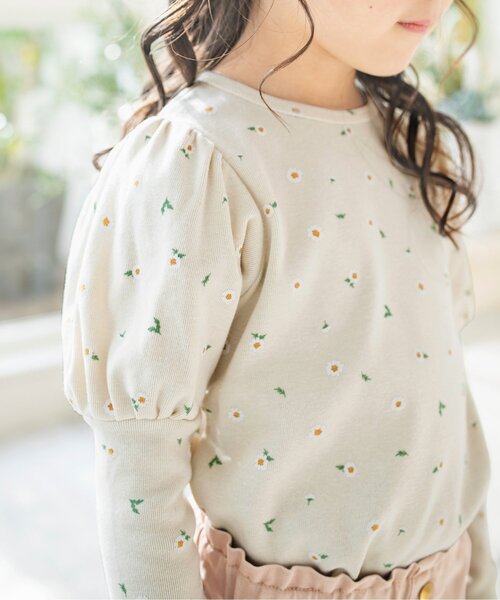 apres les cours(アプレレクール)の「WEB限定 総柄パフスリーブロンT(Tシャツ/カットソー・キッズ・グレー/ブラック/ブルー/ミント/アイボリー/サーモンピンク・120/100/90/130/80/140/110)」の18枚目の写真