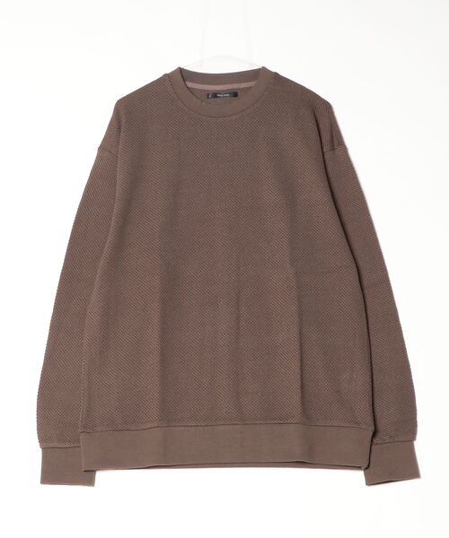 Bling Leads(ブリングリーズ)の「『Bling leads』ワッフル クルーネックカットソー(Tシャツ/カットソー・レディース・ブラック/モカ/グレイッシュベージュ・MEDIUM/LARGE/X-LARGE)」の1枚目の写真
