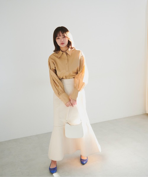 FREE'S MART（フリーズマート）の「【Sシリーズ対応】◇パネル切替マーメイドデニムスカート（デニムスカート・レディース・インディゴブルー/ホワイト系その他/ワンウォッシュ・SMALL/MEDIUM/X-SMALL）」の5枚目の写真