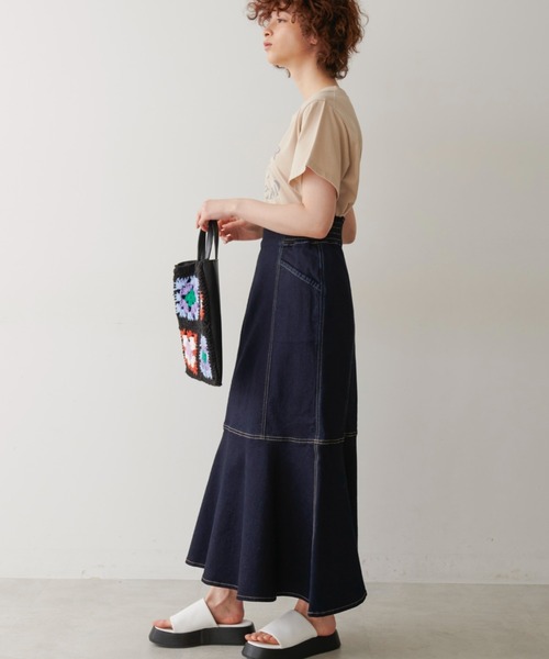 FREE'S MART（フリーズマート）の「【Sシリーズ対応】◇パネル切替マーメイドデニムスカート（デニムスカート・レディース・インディゴブルー/ホワイト系その他/ワンウォッシュ・SMALL/MEDIUM/X-SMALL）」の17枚目の写真