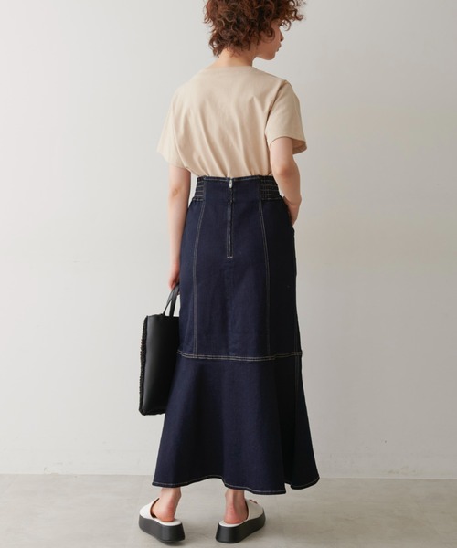 FREE'S MART（フリーズマート）の「【Sシリーズ対応】◇パネル切替マーメイドデニムスカート（デニムスカート・レディース・インディゴブルー/ホワイト系その他/ワンウォッシュ・SMALL/MEDIUM/X-SMALL）」の18枚目の写真