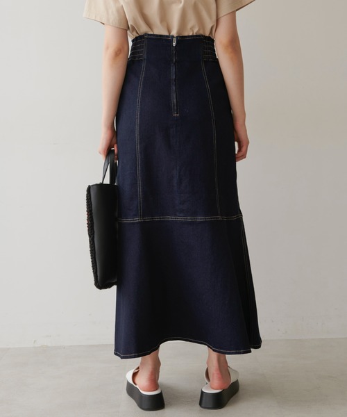 FREE'S MART（フリーズマート）の「【Sシリーズ対応】◇パネル切替マーメイドデニムスカート（デニムスカート・レディース・インディゴブルー/ホワイト系その他/ワンウォッシュ・SMALL/MEDIUM/X-SMALL）」の22枚目の写真