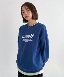 A'GEM/9 × .kom『muah muah/ムーアムーア』MUAH SIGNATURE GRAPHIC MTM/シグネチャースウェットシャツ