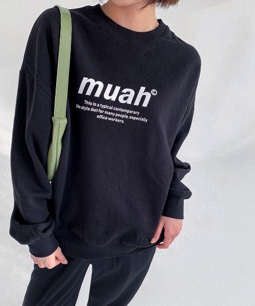 [muahmuah]SIGNATURE BACKPOINT スウェットシャツ★新作・24AW★ muahmuah]SIGNATURE BACKPOINT スウェットシャツ☆新作・24AW