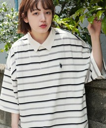 U.S. POLO ASSN. / ユーエスポロアッスン 別注 コラボ ビッグシルエット オーバーサイズ 半袖 ラガーシャツ