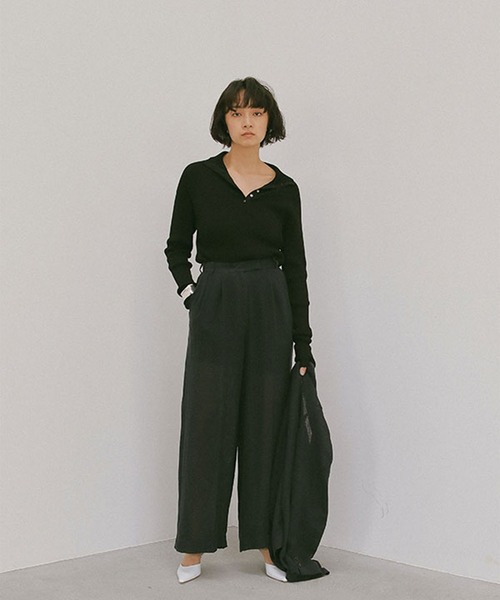 etre tokyo 2way リブホールガーメントニット black 2wayリブホールガーメントニットを使った人気ファッション