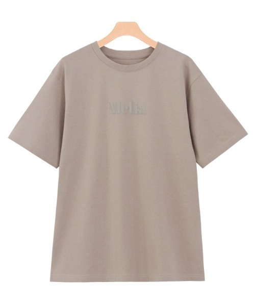 Pierrot(ピエロ)の「【ZOZO限定カラー発売】Melia 発泡プリントロゴTシャツ(Tシャツ/カットソー・レディース・ホワイト×ホワイト/ブラック×ブラック/ピンクベージュ/ホワイト×ネイビー/グレイッシュベージュ・M/L)」の9枚目の写真