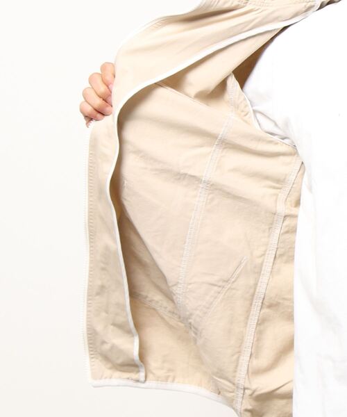 go slow caravan（ゴースローキャラバン）の「ツイル/麻混デニム ステッチワークパーカJK（ブルゾン・メンズ・インディゴブルー/カーキ/サンドベージュ・MEDIUM/X-LARGE/LARGE）」の11枚目の写真