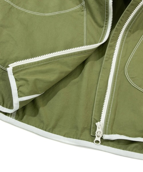 go slow caravan（ゴースローキャラバン）の「ツイル/麻混デニム ステッチワークパーカJK（ブルゾン・メンズ・インディゴブルー/カーキ/サンドベージュ・MEDIUM/X-LARGE/LARGE）」の9枚目の写真