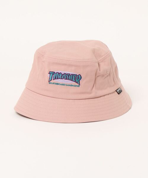 THRASHER(スラッシャー)の「OVAL MAG YOUTH BACKET HAT/スラッシャーキッズバケハ(バケットハット)(ハット・キッズ・ブラック/ピンク/アイボリー・FREE)」の3枚目の写真