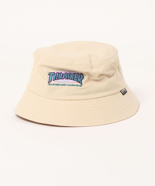 THRASHER(スラッシャー)の「OVAL MAG YOUTH BACKET HAT/スラッシャーキッズバケハ(バケットハット)(ハット・キッズ・ブラック/ピンク/アイボリー・FREE)」の2枚目の写真