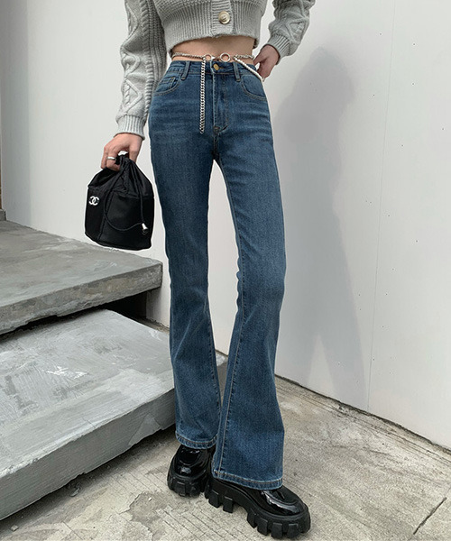 c.u.l（シーユーエル）の「【c.u.l:w】フレアブーツカットデニムパンツ culw172（デニムパンツ・レディース・ブルー/ライトブルー・S/M/L）」の8枚目の写真