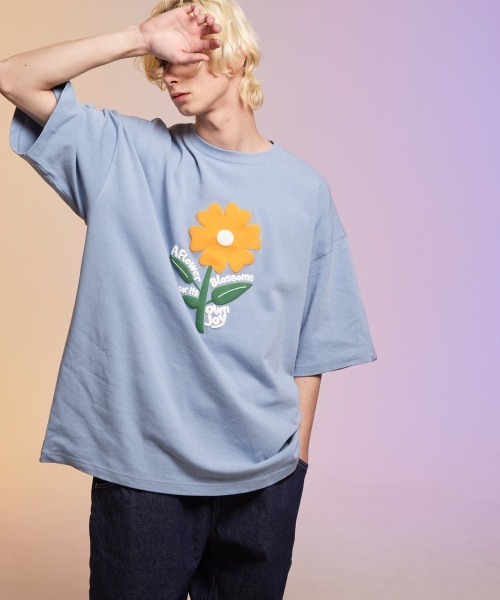 rehacer : Flower's Joy HW Wide T / フラワーズ ジョイ ヘビーウェイト ワイド Tシャツ（Tシャツ/カットソー）｜rehacer（レアセル） 6,380円