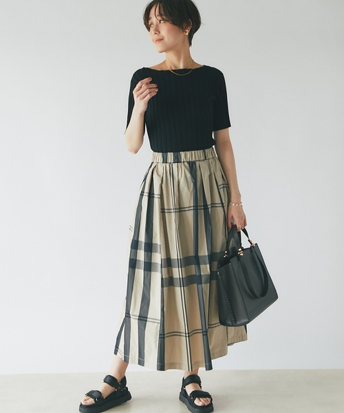 un dix cors(アンディコール)の「定番トップス ワイドリブ半袖ニットプルオーバー(ニット/セーター・レディース・ブラック/グリーン/オフホワイト/オレンジ・FREE)」の16枚目の写真