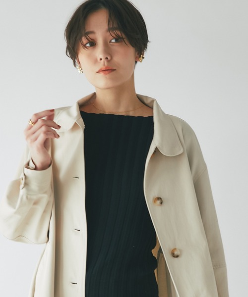 un dix cors(アンディコール)の「定番トップス ワイドリブ半袖ニットプルオーバー(ニット/セーター・レディース・ブラック/グリーン/オフホワイト/オレンジ・FREE)」の19枚目の写真