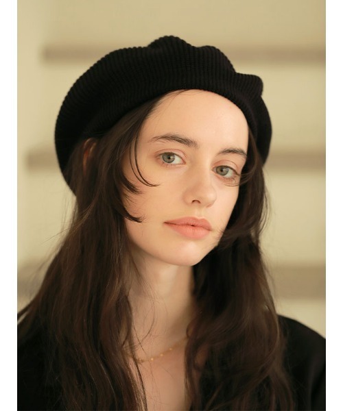 ACYM(アシーム)の「Relaxy knit ベレー(ハンチング/ベレー帽・レディース・ホワイト/ブラック・FREE)」の5枚目の写真