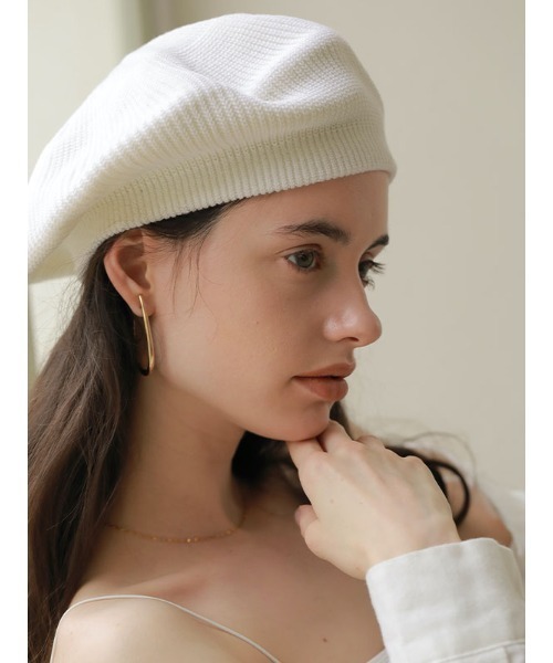 ACYM(アシーム)の「Relaxy knit ベレー(ハンチング/ベレー帽・レディース・ホワイト/ブラック・FREE)」の7枚目の写真