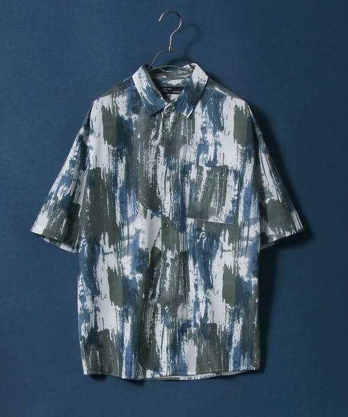 ANPAS(アンパス)の「Cool Touch Fabric Total Pattern Print Oversize Silky Shirt/接触冷感 総柄プリント オーバーサイズ シルクタッチ シャツ(シャツ/ブラウス・メンズ・ホワイト/ライトグレー/ブラック/ブラウン/グレー/グリーン/アイボリー/その他・M/L)」の3枚目の写真