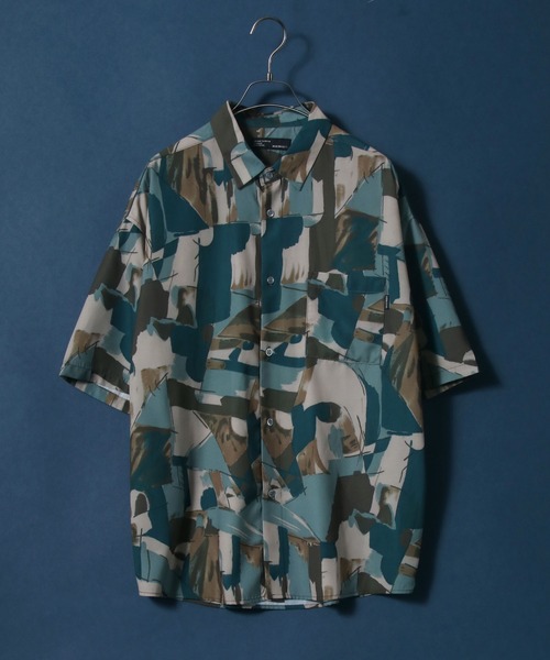 ANPAS(アンパス)の「Cool Touch Fabric Total Pattern Print Oversize Silky Shirt/接触冷感 総柄プリント オーバーサイズ シルクタッチ シャツ(シャツ/ブラウス・メンズ・ホワイト/ライトグレー/ブラック/ブラウン/グレー/グリーン/アイボリー/その他・M/L)」の8枚目の写真