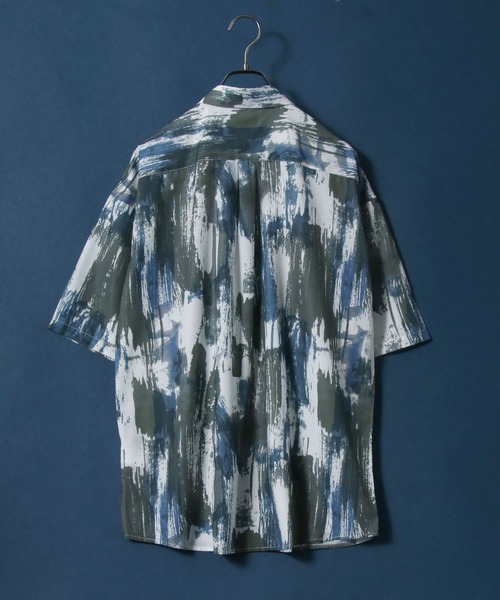 ANPAS(アンパス)の「Cool Touch Fabric Total Pattern Print Oversize Silky Shirt/接触冷感 総柄プリント オーバーサイズ シルクタッチ シャツ(シャツ/ブラウス・メンズ・ホワイト/ライトグレー/ブラック/ブラウン/グレー/グリーン/アイボリー/その他・M/L)」の9枚目の写真