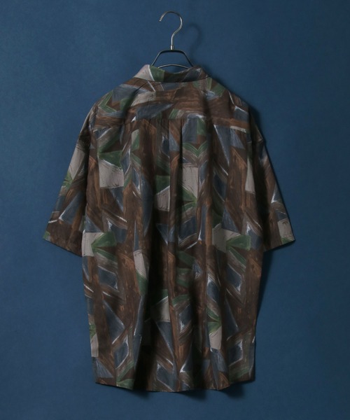 ANPAS(アンパス)の「Cool Touch Fabric Total Pattern Print Oversize Silky Shirt/接触冷感 総柄プリント オーバーサイズ シルクタッチ シャツ(シャツ/ブラウス・メンズ・ホワイト/ライトグレー/ブラック/ブラウン/グレー/グリーン/アイボリー/その他・M/L)」の12枚目の写真