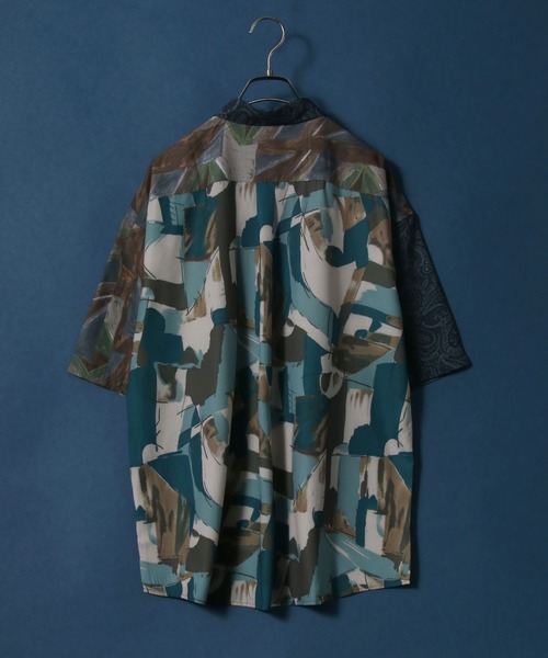 ANPAS(アンパス)の「Cool Touch Fabric Total Pattern Print Oversize Silky Shirt/接触冷感 総柄プリント オーバーサイズ シルクタッチ シャツ(シャツ/ブラウス・メンズ・ホワイト/ライトグレー/ブラック/ブラウン/グレー/グリーン/アイボリー/その他・M/L)」の14枚目の写真