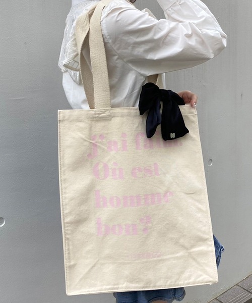 TITTY&CO.（ティティーアンドコー）の「【TITTY&CO.】オリジナルトートバッグ（トートバッグ・レディース・ブラック/ピンク・FREE）」の4枚目の写真