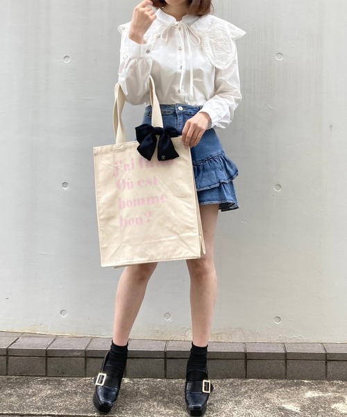 TITTY&CO.（ティティーアンドコー）の「【TITTY&CO.】オリジナルトートバッグ（トートバッグ・レディース・ブラック/ピンク・FREE）」の11枚目の写真