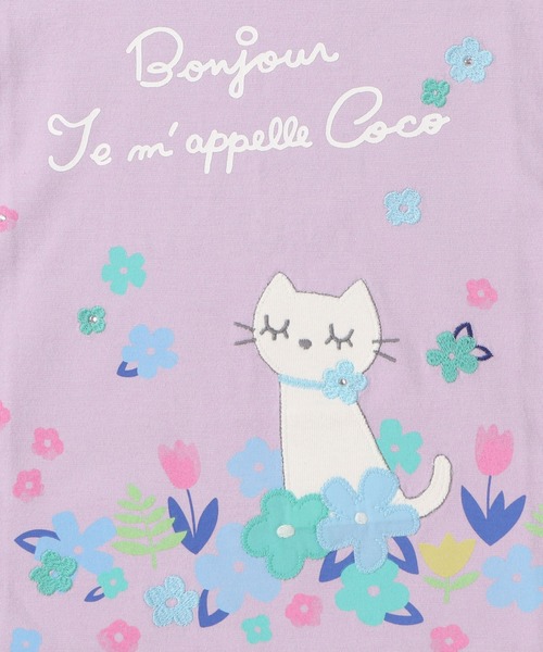 KP(ケーピー)の「cocoちゃんアップリケとお花プリント半袖Tシャツ(100-130cm)(Tシャツ/カットソー・キッズ・ラベンダー/オフホワイト・130cm/100cm/120cm/110cm)」の9枚目の写真
