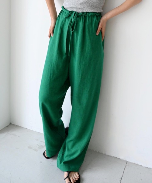 El mar（エルマール）の「El mar(エルマール) ギャザー紐テーパードパンツ（その他パンツ・レディース・オレンジ/グリーン/ラベンダー/ブラック/カーキ/ベージュ/イエロー・ONE SIZE）」の4枚目の写真