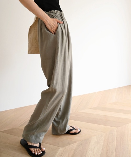 El mar（エルマール）の「El mar(エルマール) ギャザー紐テーパードパンツ（その他パンツ・レディース・オレンジ/グリーン/ラベンダー/ブラック/カーキ/ベージュ/イエロー・ONE SIZE）」の11枚目の写真