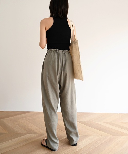 El mar（エルマール）の「El mar(エルマール) ギャザー紐テーパードパンツ（その他パンツ・レディース・オレンジ/グリーン/ラベンダー/ブラック/カーキ/ベージュ/イエロー・ONE SIZE）」の10枚目の写真