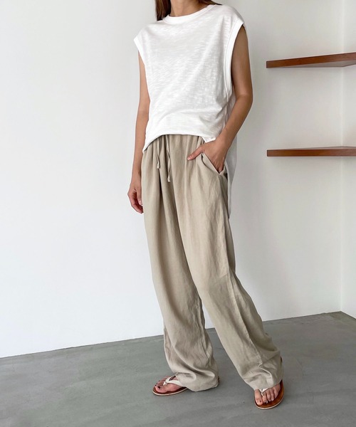 El mar（エルマール）の「El mar(エルマール) ギャザー紐テーパードパンツ（その他パンツ・レディース・オレンジ/グリーン/ラベンダー/ブラック/カーキ/ベージュ/イエロー・ONE SIZE）」の21枚目の写真