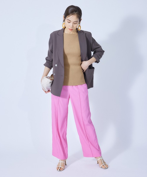 ROPE'（ロペ）の「カップ付きリブニットタンクトップ（タンクトップ・レディース・ベージュ/ブラック/ホワイト/ミント・38）」の7枚目の写真