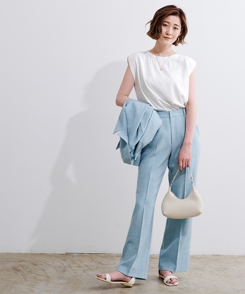 UR'S(ユアーズ)の「パワーショルダートップス(Tシャツ/カットソー・レディース・ホワイト/ブラック・S/M/L)」の3枚目の写真