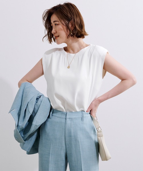 UR'S(ユアーズ)の「パワーショルダートップス(Tシャツ/カットソー・レディース・ホワイト/ブラック・S/M/L)」の15枚目の写真