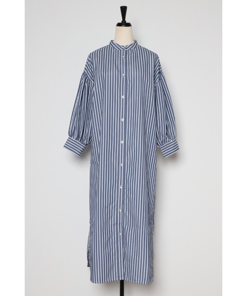 Bonjour Sagan（ボンジュールサガン）の「ボリュームスリーブストライプシャツワンピース（シャツワンピース・レディース・ネイビー×ホワイト・FREE）」の14枚目の写真