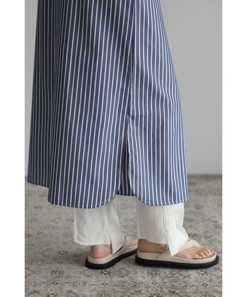 Bonjour Sagan（ボンジュールサガン）の「ボリュームスリーブストライプシャツワンピース（シャツワンピース・レディース・ネイビー×ホワイト・FREE）」の13枚目の写真