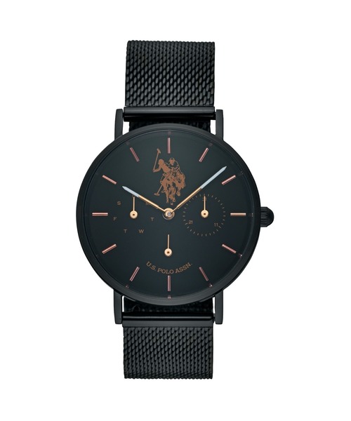 U.S. POLO ASSN.（ユーエスポロアッスン）の「【U.S. POLO ASSN.】ユーエスポロアッスン 腕時計 US-2B マルチファンクション メッシュベルト 36mm クォーツ（アナログ腕時計・レディース・ピンクゴールド/ダークグリーン/ブラック×ブラック・FREE）」の6枚目の写真