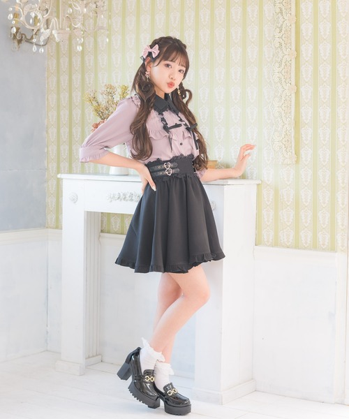 ROJITA(ロジータ)の「衿フリルダブルレースアップ配色ブラウス(シャツ/ブラウス・レディース・ホワイト/ブラック/ピンク・FREE)」の18枚目の写真